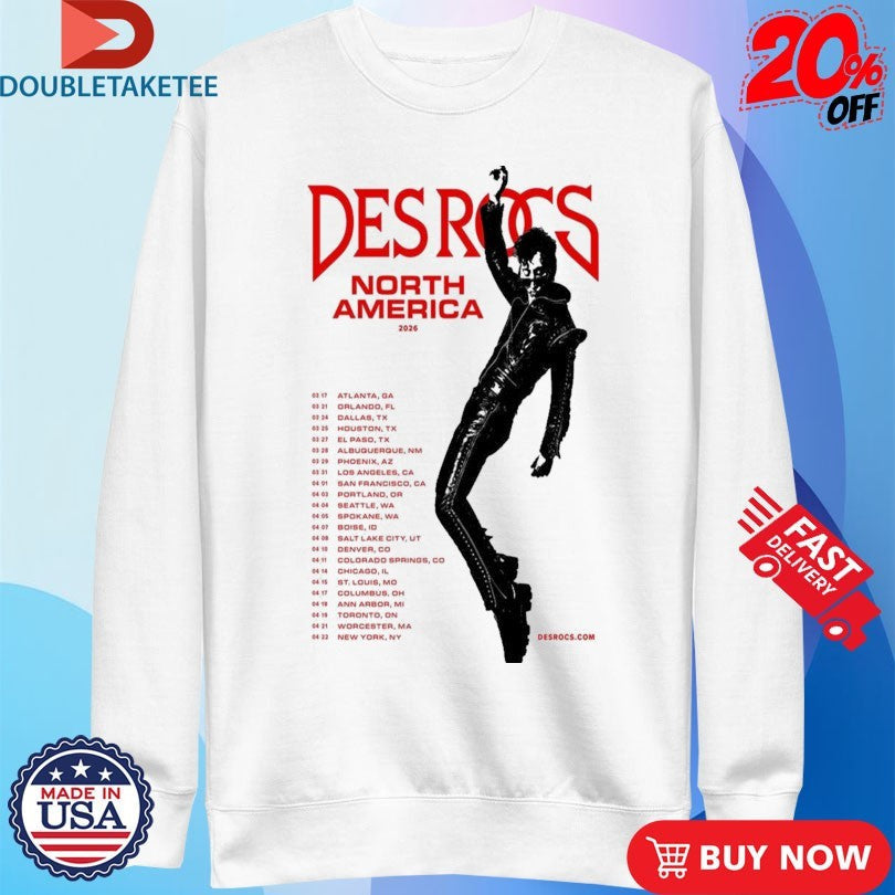 Official Des Rocs North America 2026 Tour Shirts Unisex , , , Long Sleeve Tee