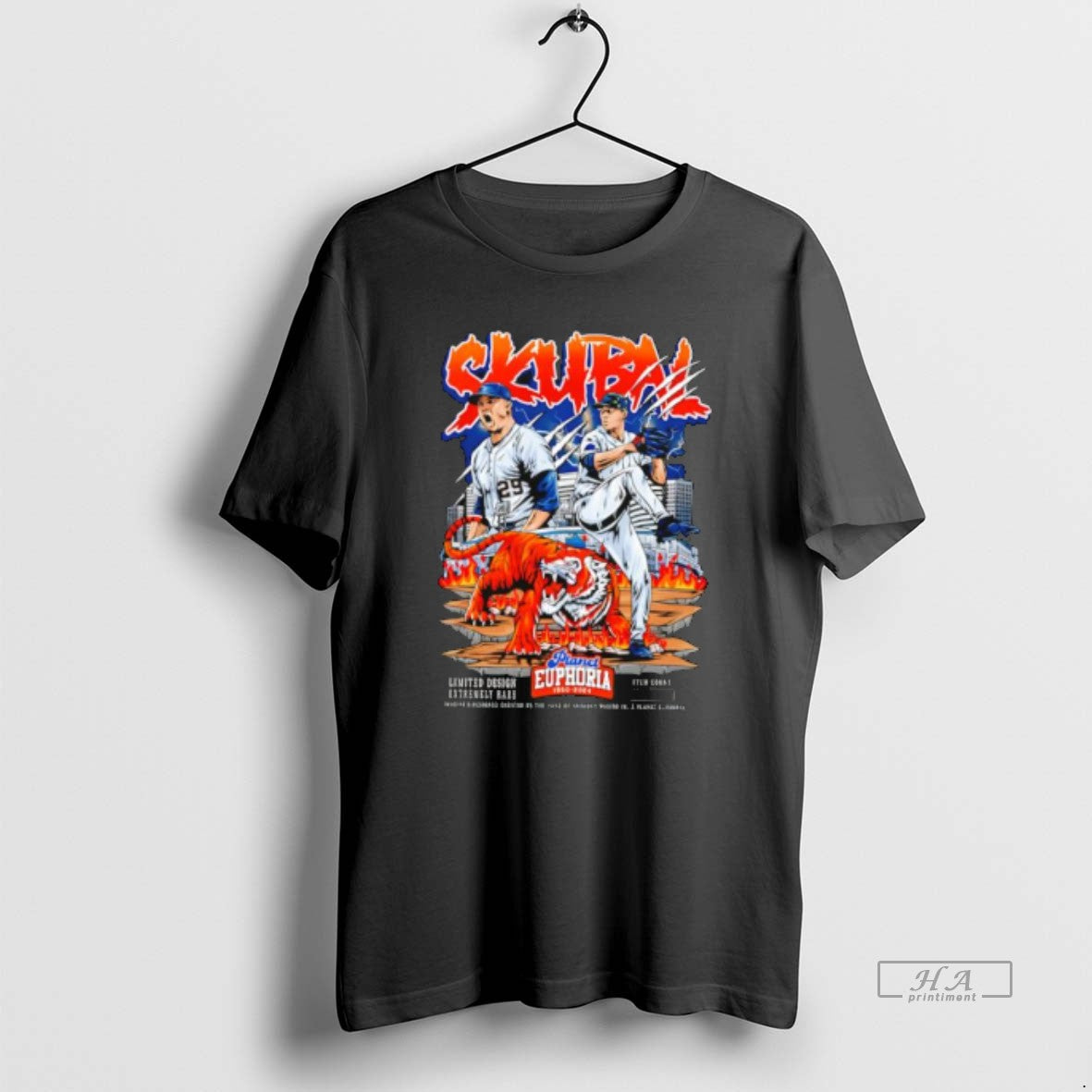 Official Detroit Tigers Tarik Skubal Hand Drawn Artwork Graphic