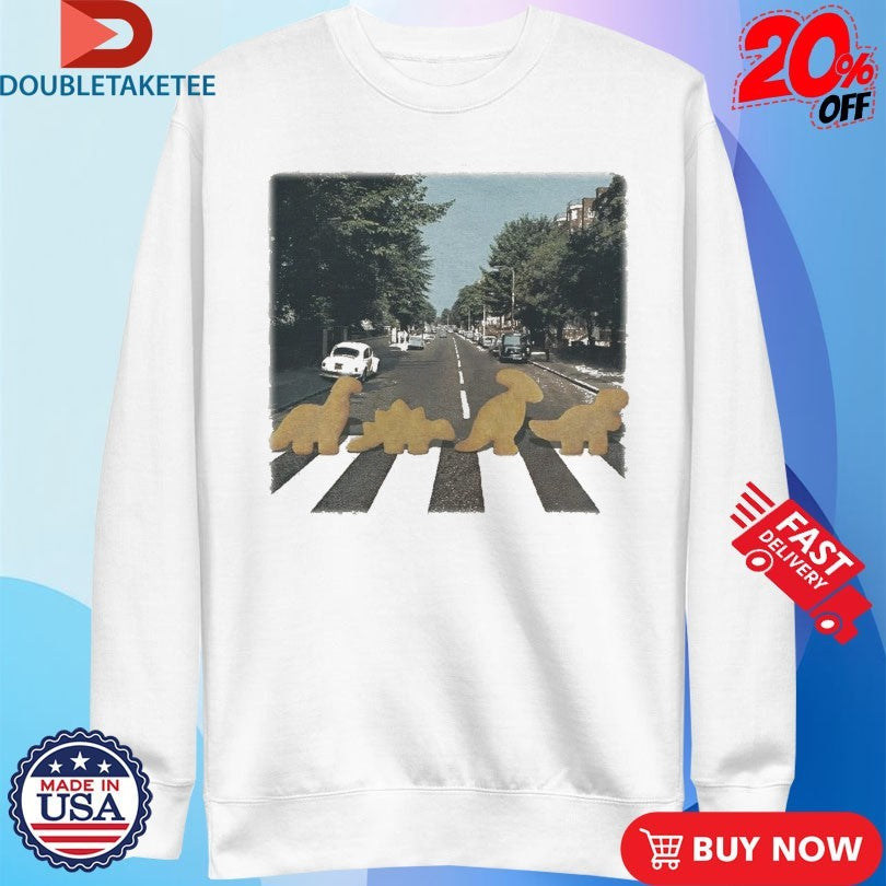 Official Dino Nugget Abbey Road Shirts Unisex , , , Long Sleeve Tee