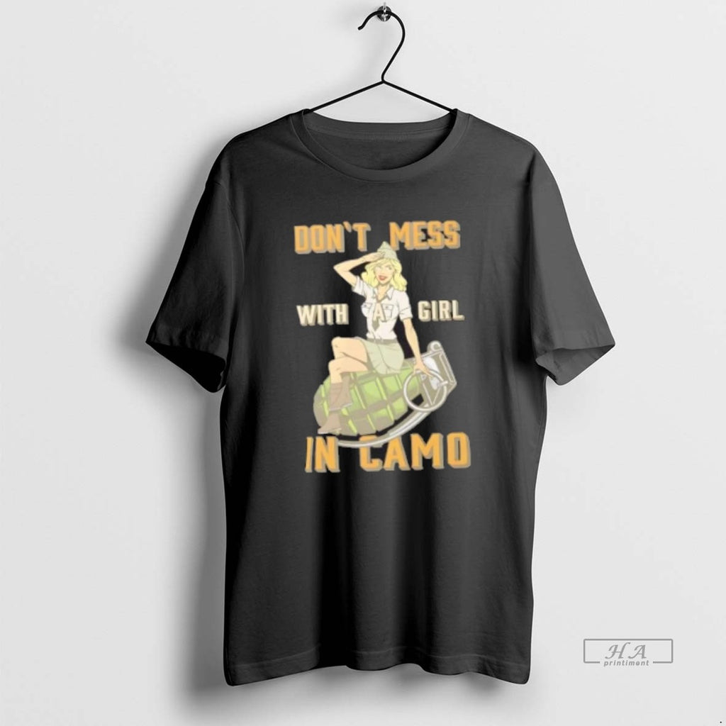 Official Dont Mess With A Girl In Camo Retro Army