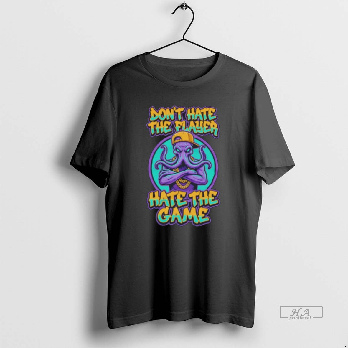 Official Dont Hate The Flayer Hate The Game Squid Tee