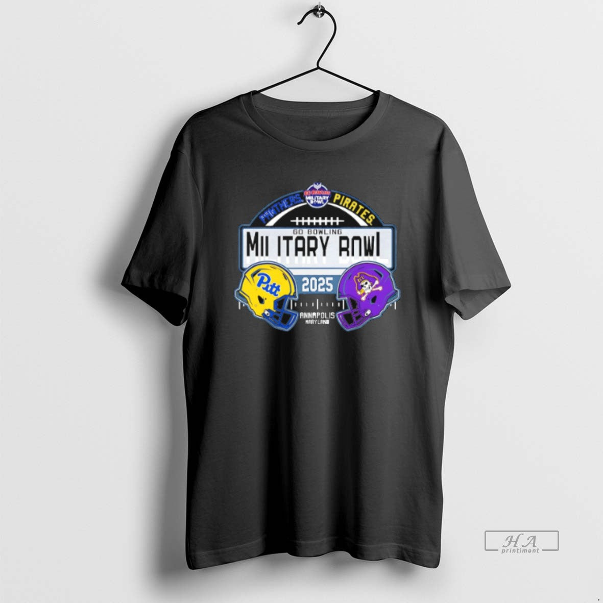 Official East Carolina Pirates Vs Pitt 2025 Go Bowling Military Bowl Helmets