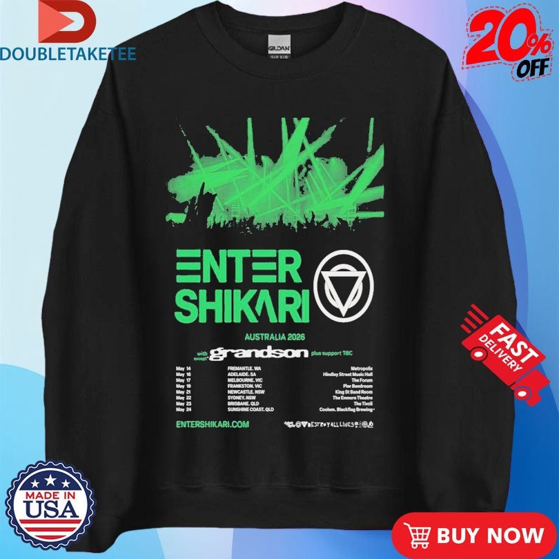 Official Enter Shikari Tour 2026 Australian Shirts Unisex , , , Long Sleeve Tee