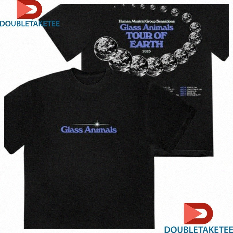 Official Glass Animals North American Tour Of Earth 2025 Dateback Shirts Unisex , , , Long Sleeve Tee