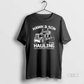 Official Hawk Son Hauling Retro Semi Truck Graphic