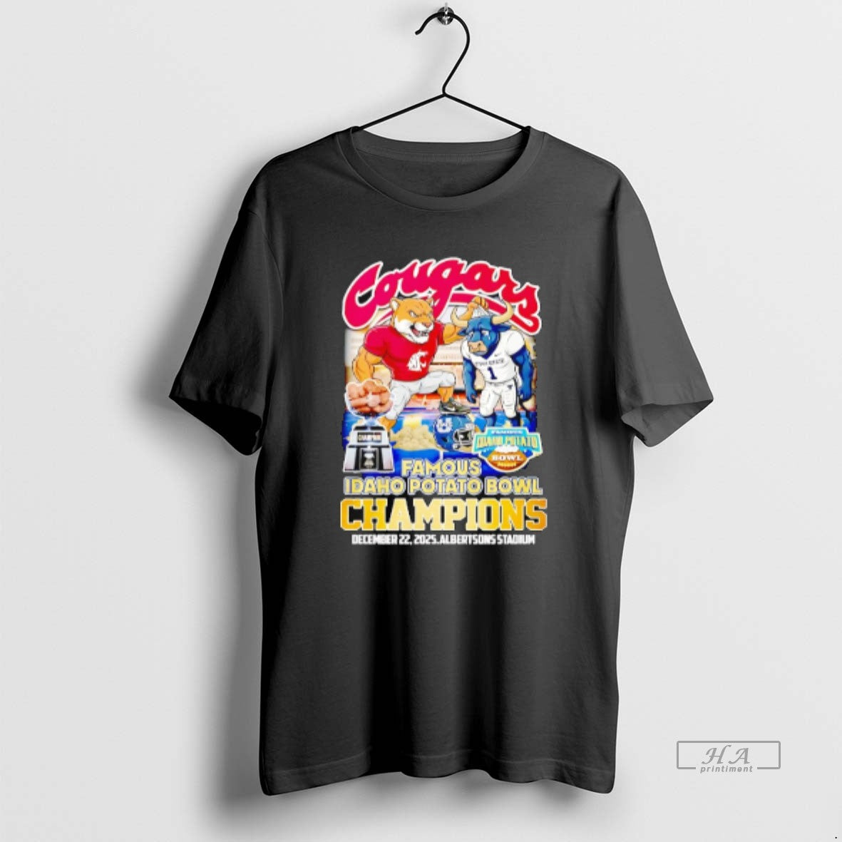 Official Houston Cougars 2025 Famous Idaho Potato Bowl Champions Mascot