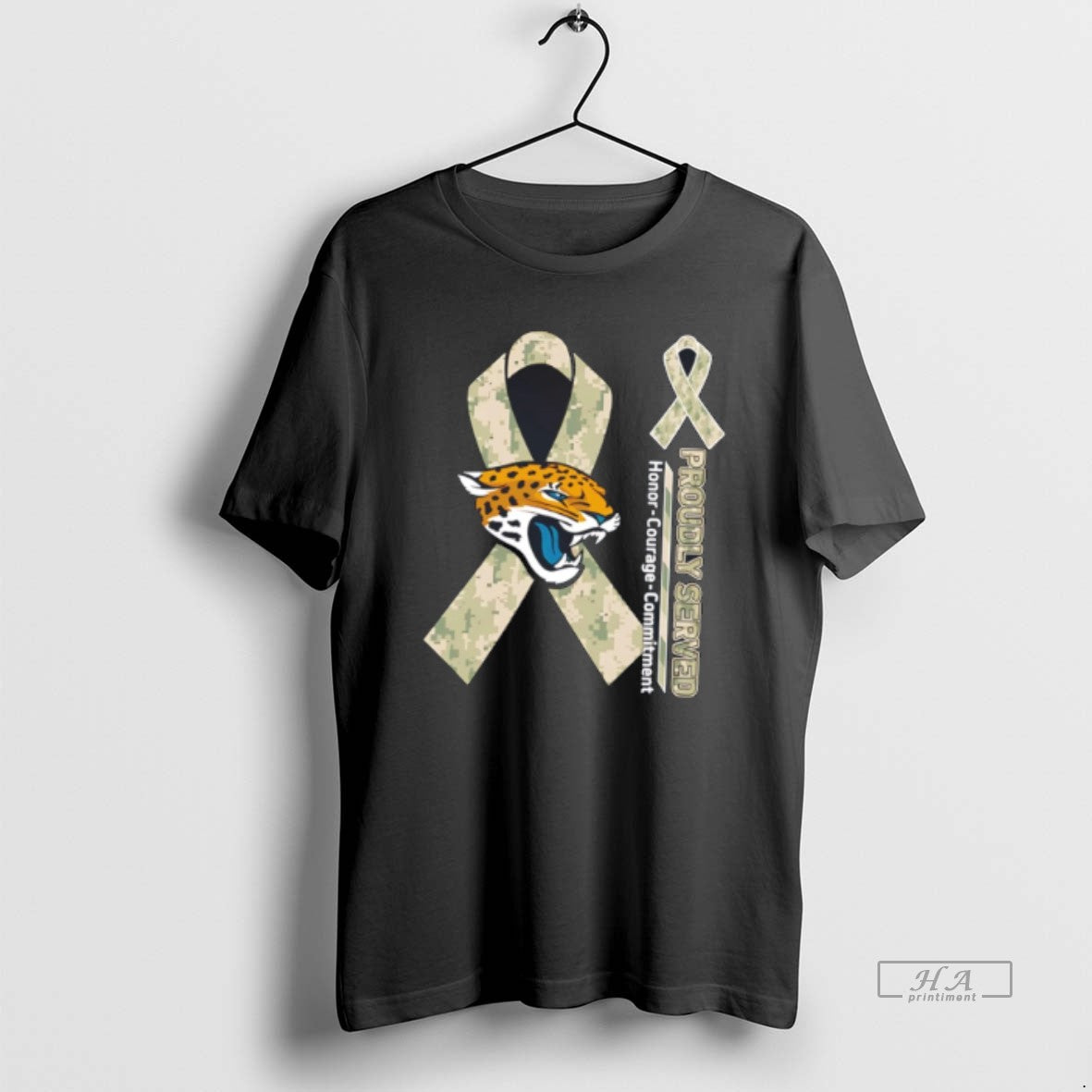 Official Jacksonville Jaguars Proudly Served Honor Courage Commitment Tee