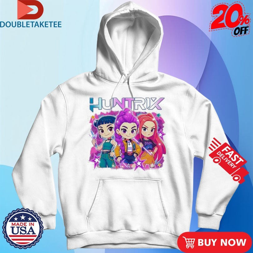 Official Kpop Demon Hunters Huntrix Caricature Shirts Unisex , , , Long Sleeve Tee