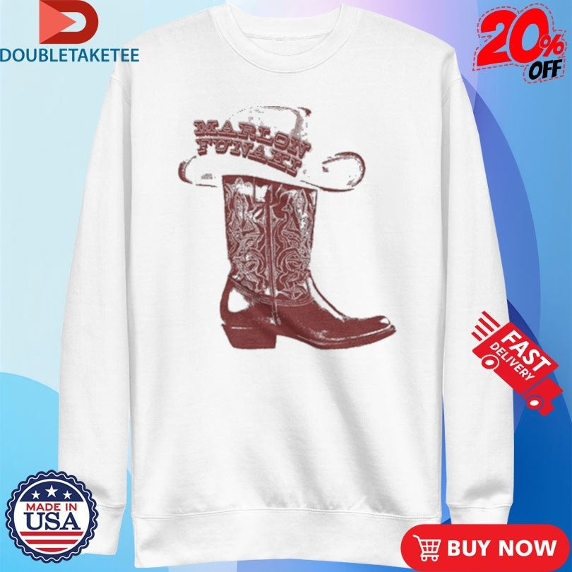 Official Marlon Funaki Cowboy Boot And Hat Shirts Unisex , , , Long Sleeve Tee
