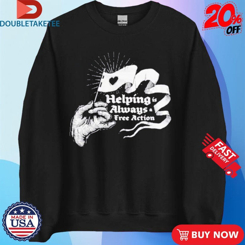 Official McElroy Helping Is Always A Free Action Hand Flag Shirts Unisex , , , Long Sleeve Tee