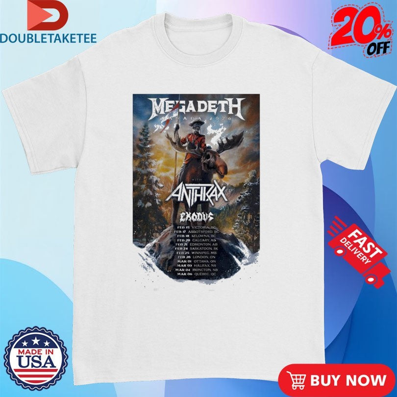 Official Megadeth X Anthrax 2026 Canada Tour Shirts Unisex , , , Long Sleeve Tee