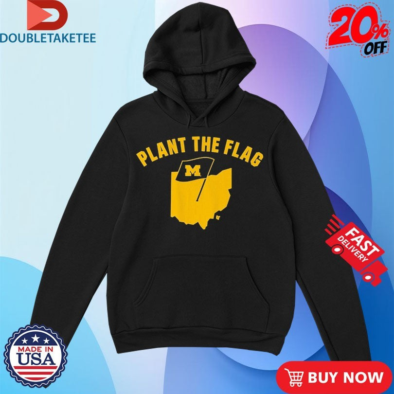 Official Michigan Wolverines Plant The Flag Map Shirts Unisex , , , Long Sleeve Tee