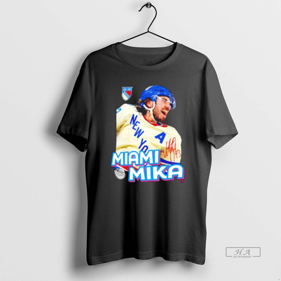 Official Mika Zibanejad New York Rangers Miami Mika Graphic Tee