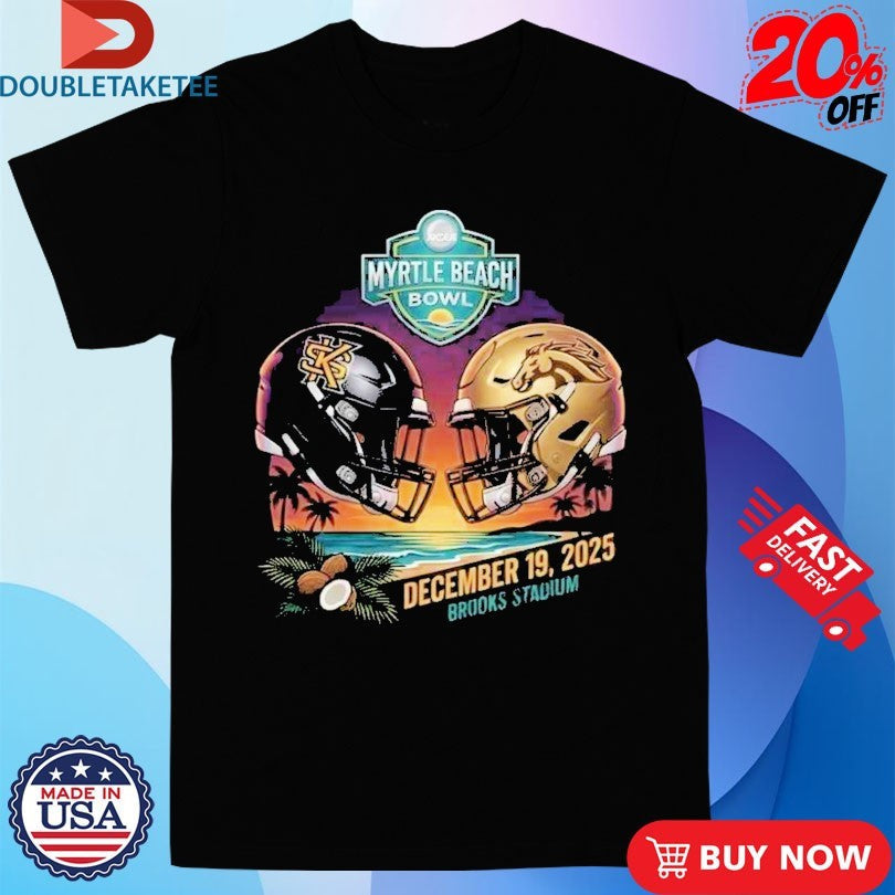 Official Myrtle Beach Bowl Presented By Engine Kennesaw State Owls vs Western Michigan Broncos Helmet Head To Head December 19 2025 At Brooks Stadium Shirts