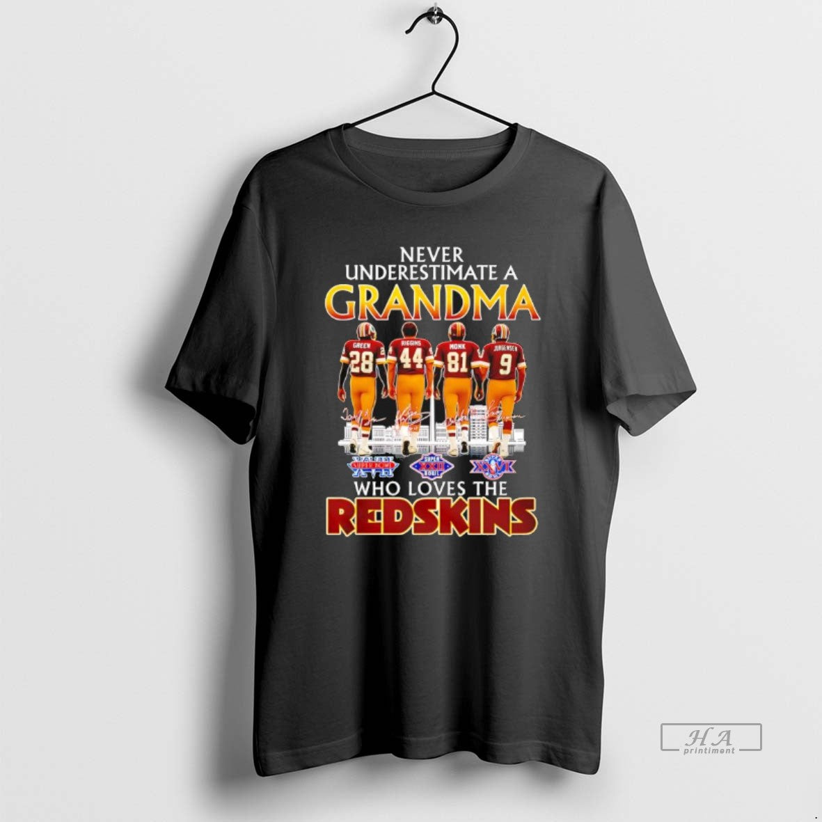 Official Never Underestimate A Grandma Who Loves The Washington Redskins Legends