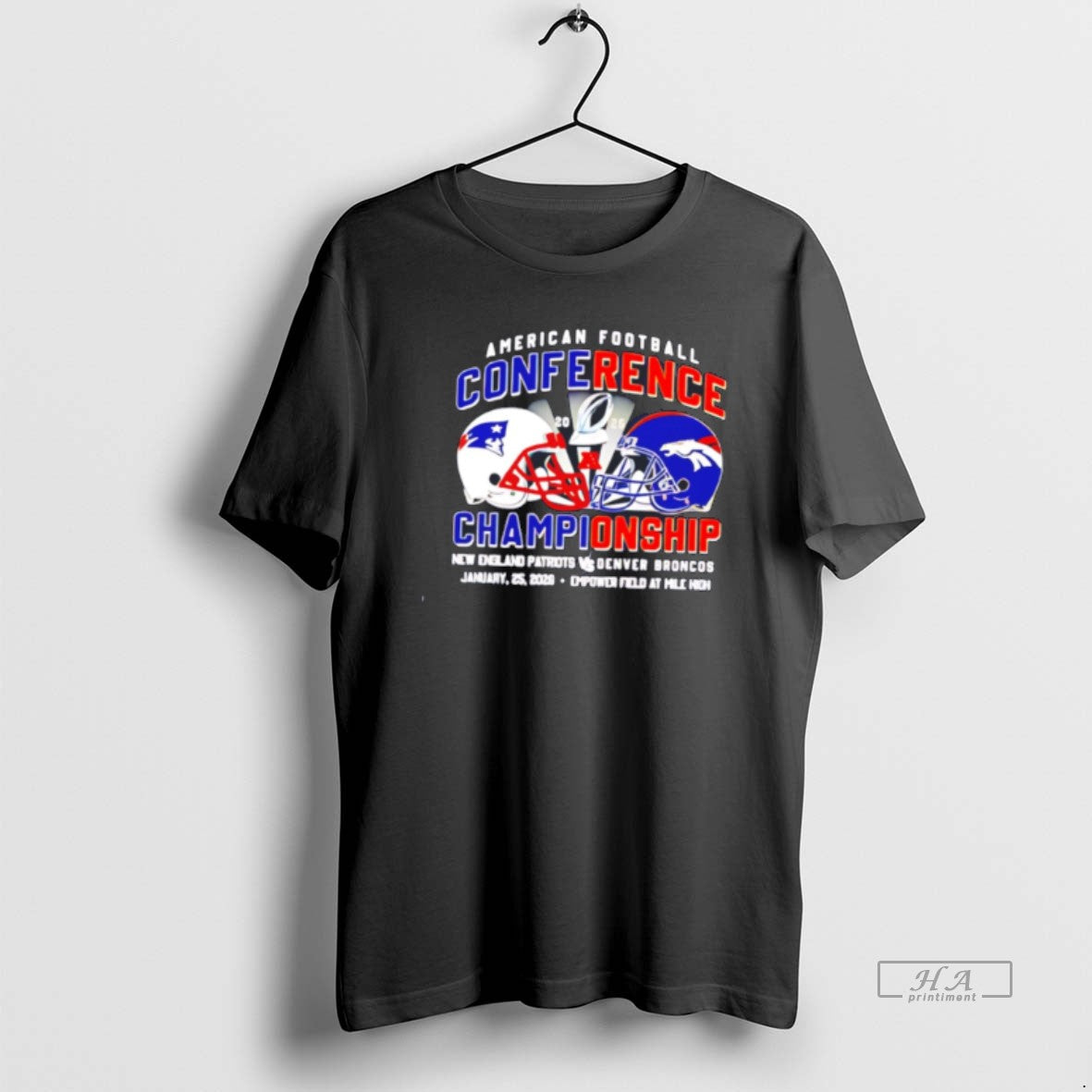 Official New England Patriots Vs Denver Broncos American Football Conference Championship Tee