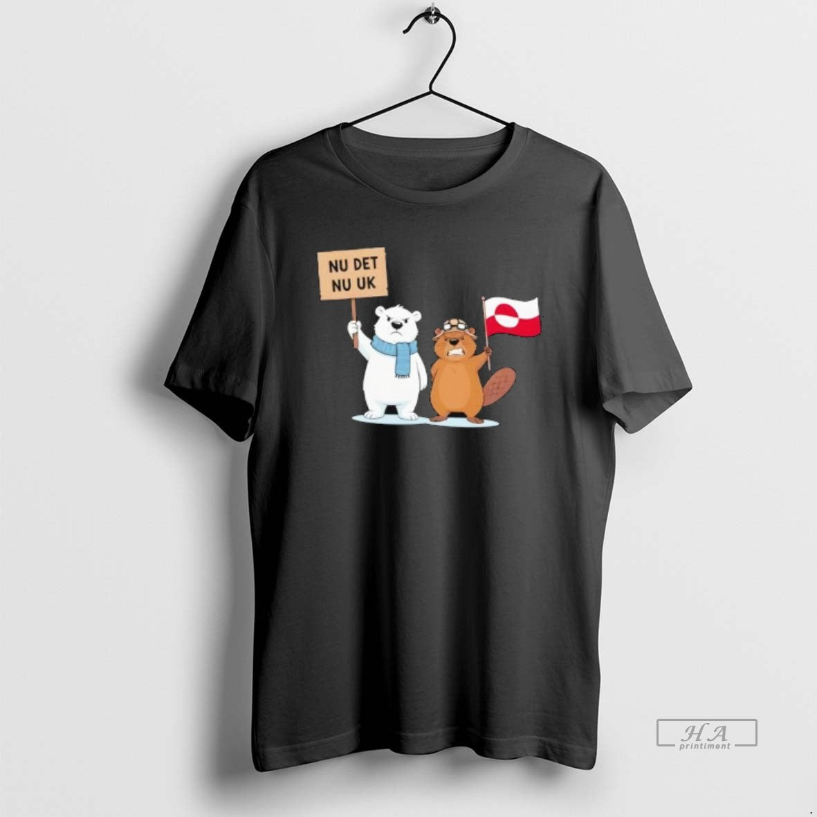 Official Nu Det Nuuk Nows Enough Greenland Silhouette With Greenlandic Flag