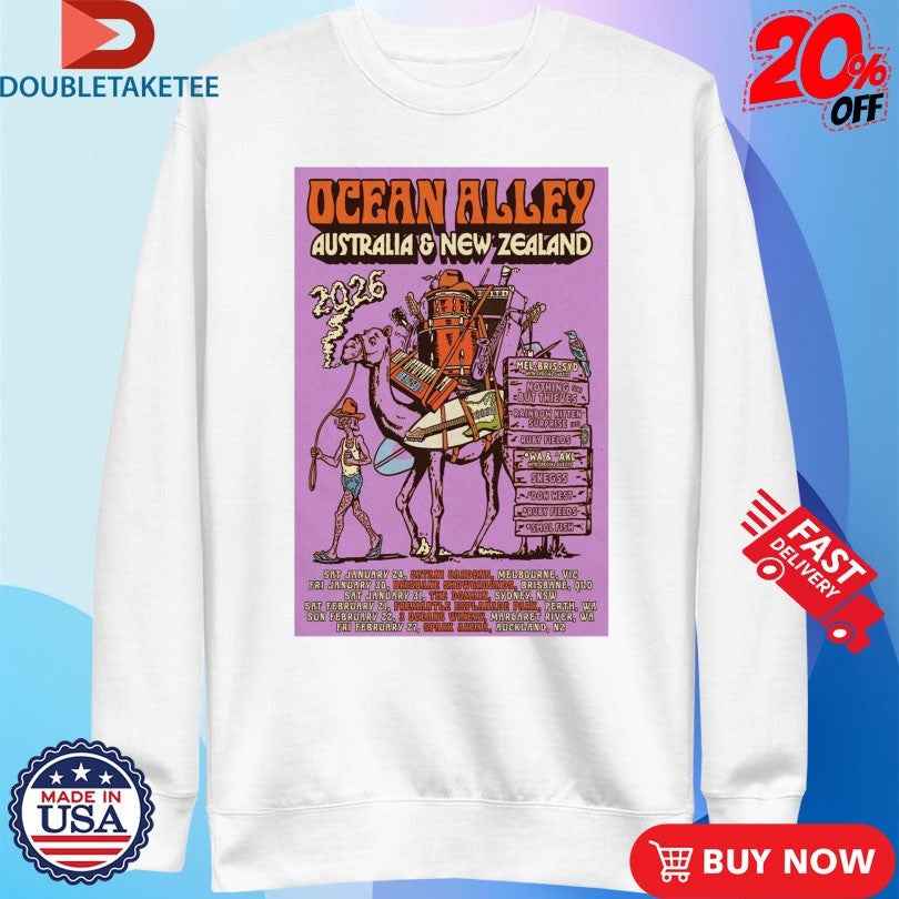 Official Ocean Alley Poster 2026 Australia &amp; New Zealand Shirts Unisex , , , Long Sleeve Tee