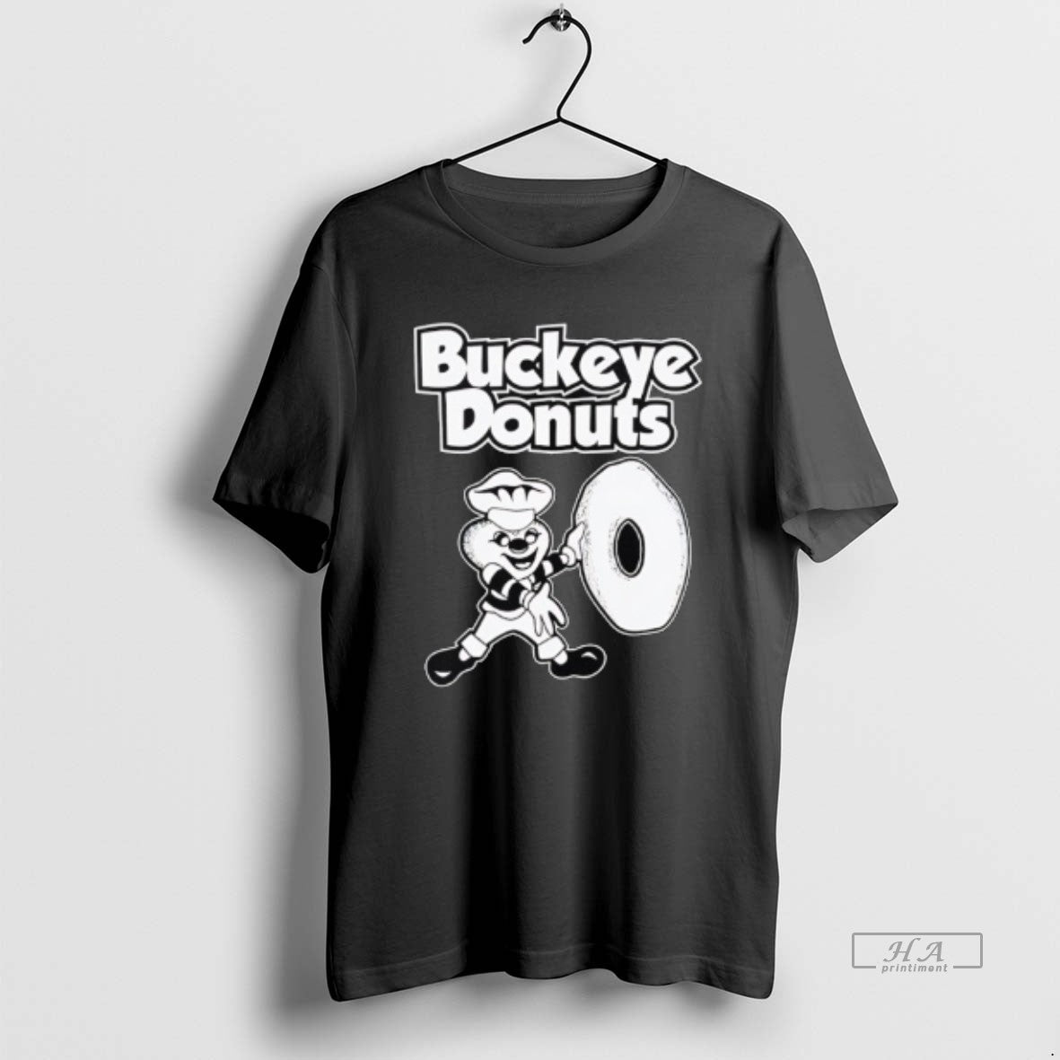 Official Ohio State Buckeye Mascot Holding Donut Buckeye Donuts