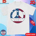 Official Peace Symbol American Flag Shirts Unisex , , , Long Sleeve Tee