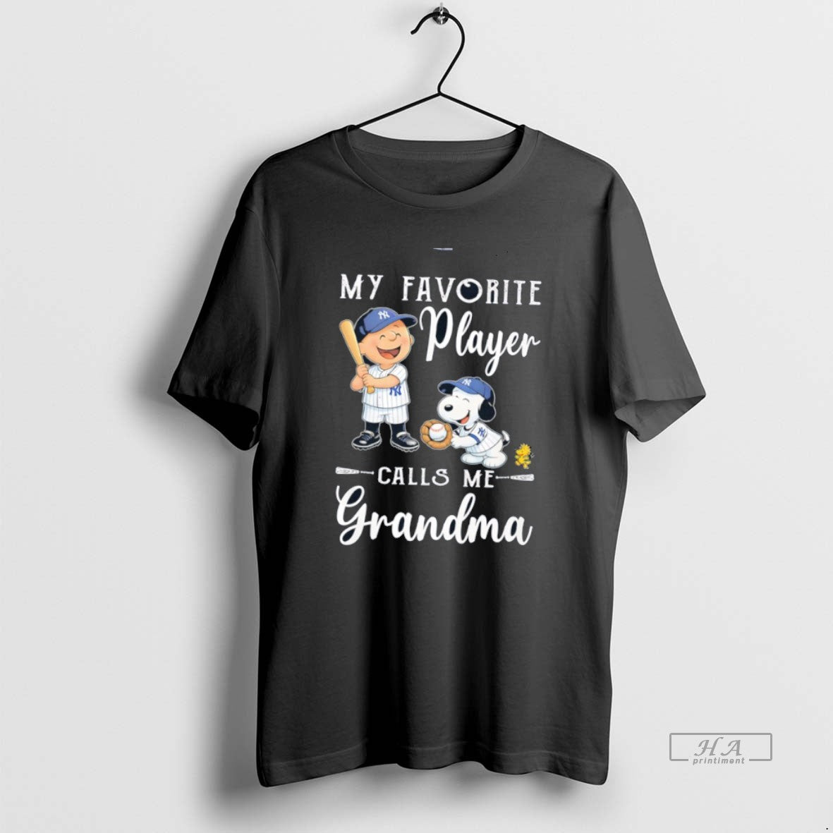 Official Peanuts New York Yankees My Favorite Player Calls Me Grandma