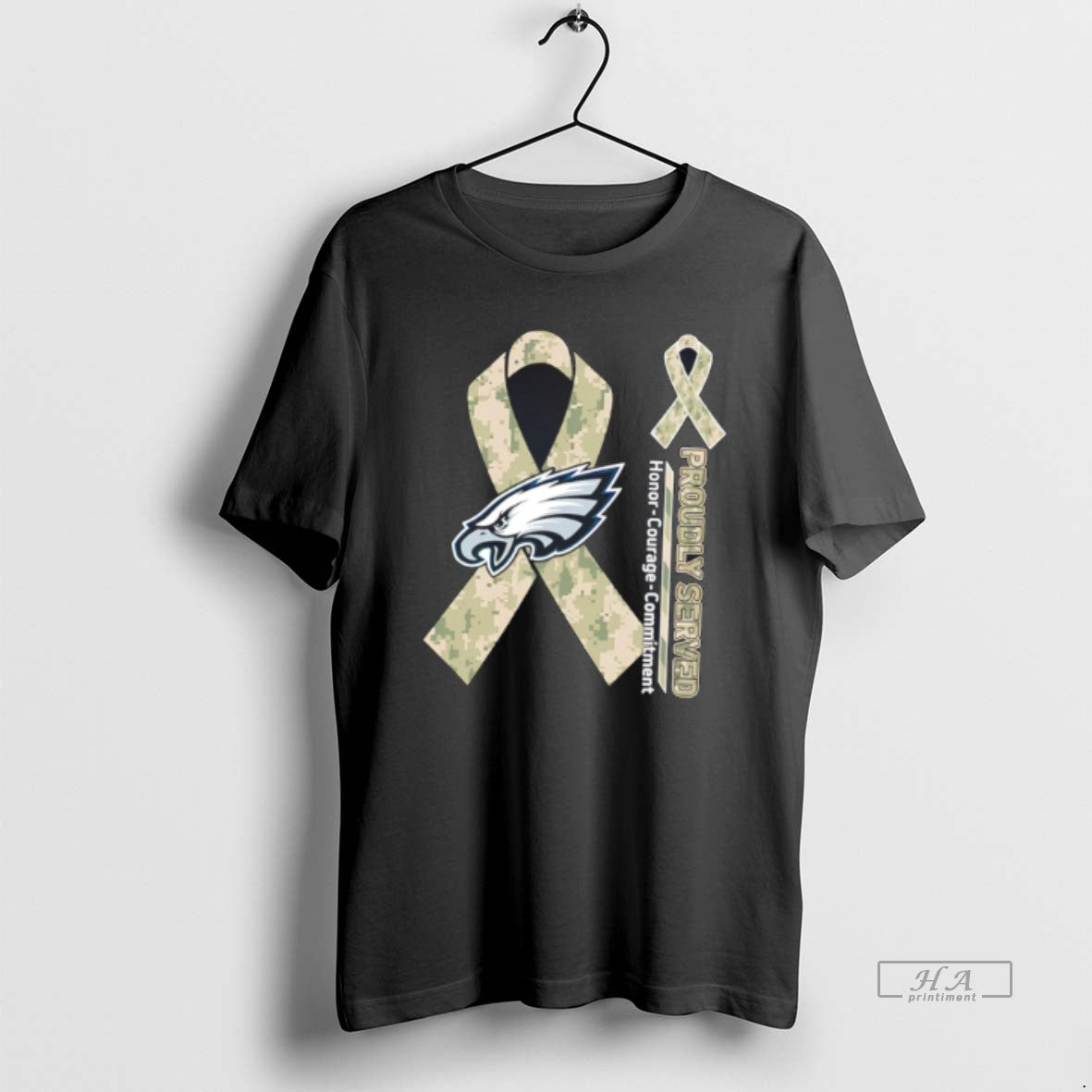 Official Philadelphia Eagles Proudly Served Honor Courage Commitment Tee