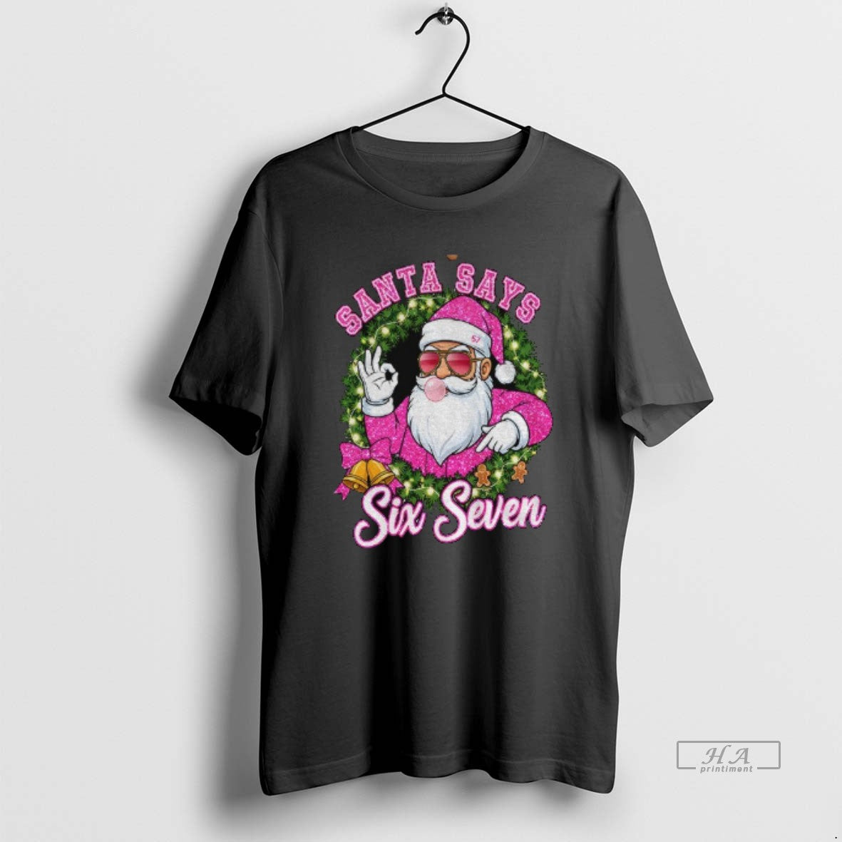 Official Pink Santa Says Six Seven 6 7 Meme Christmas