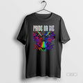 Official Pride Or Die Skull Rainbow Graphic