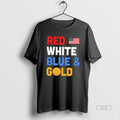 Official Red White Blue Gold Us Flag Torch Graphic