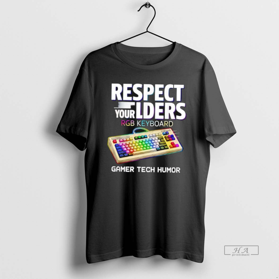 Official Respect Your Elders Rgb Keyboard Gamer Tech Humor