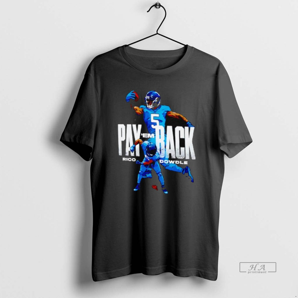 Official Rico Dowdle Pay Em Back Carolina Panthers Football
