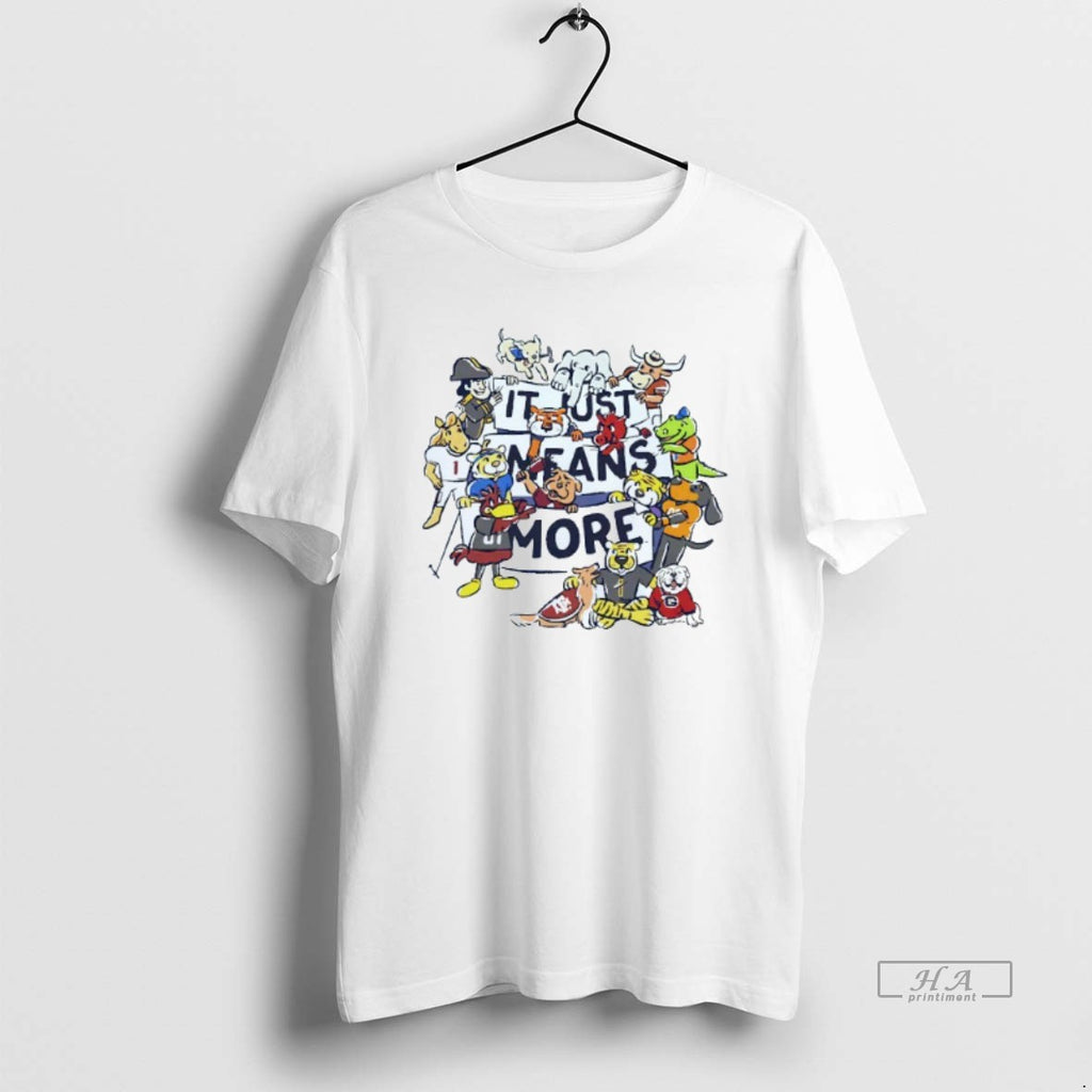 Official Sec Gameday It Just Means More Teams Mascot Mens White Tee