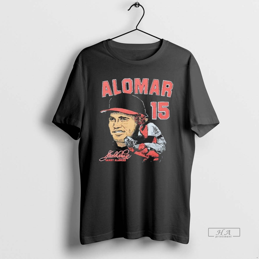 Official Sandy Alomar 15 Caricature Signature Blackshirt