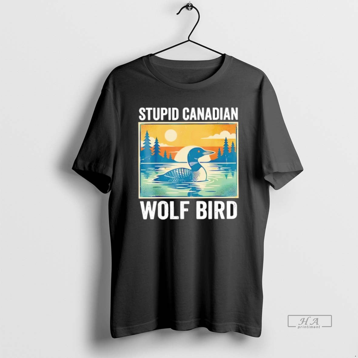 Official Sarcastic Animal Stupid Canadian Wolf Bird Loon Retro Funny