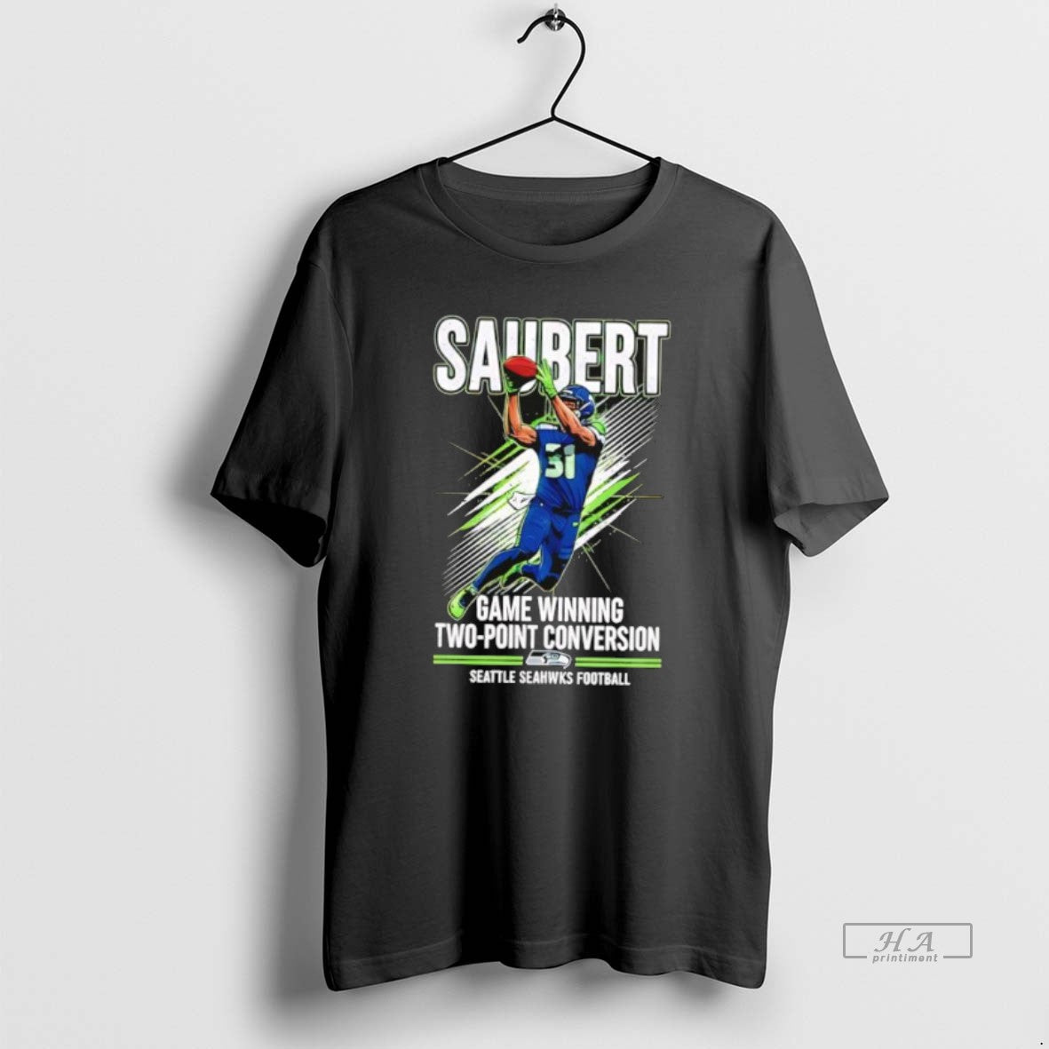 Official Seahawks Eric Saubert Game Winning Two Point Conversion