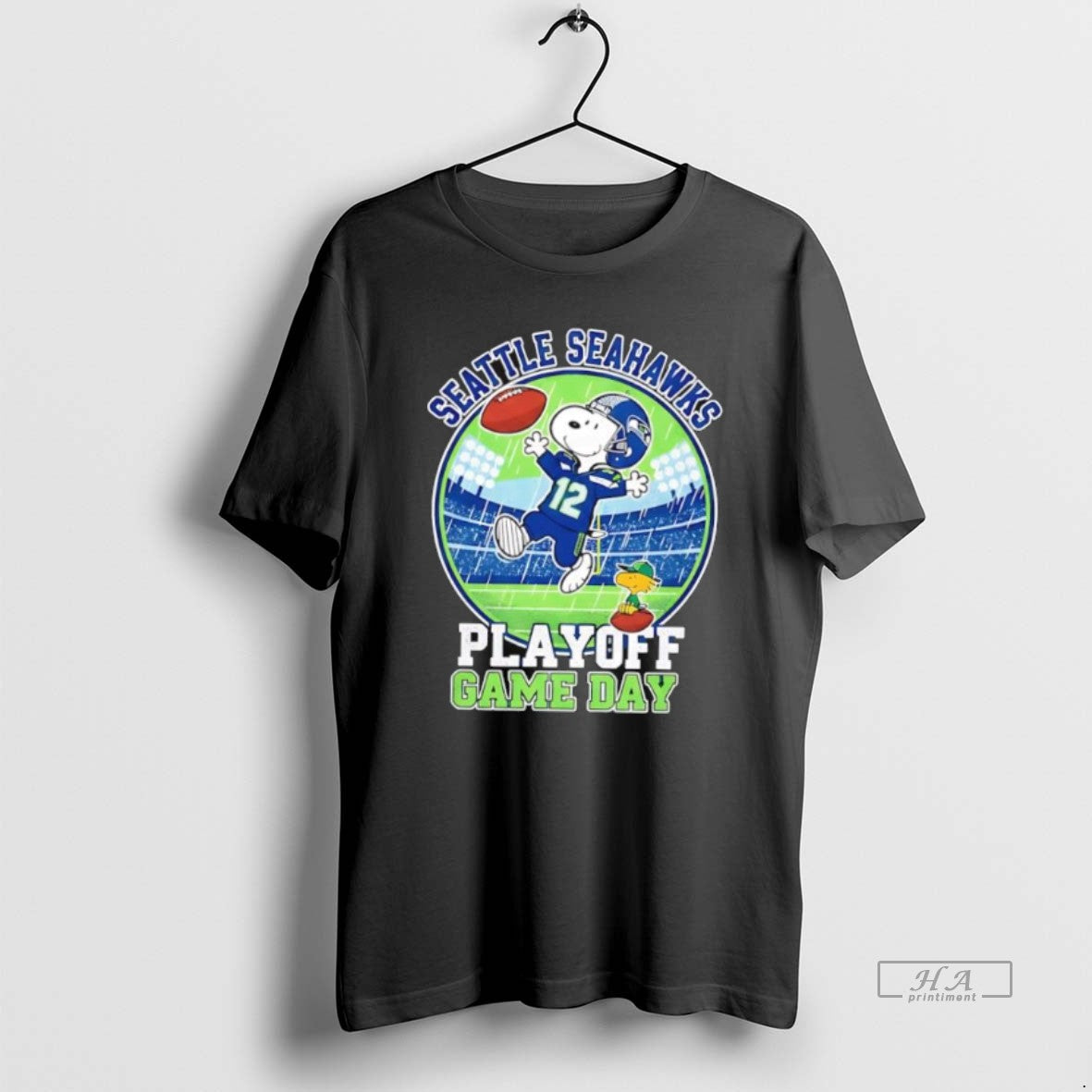 Official Seattle Seahawks Playoff Game Day Snoopy Peanuts Football Fan
