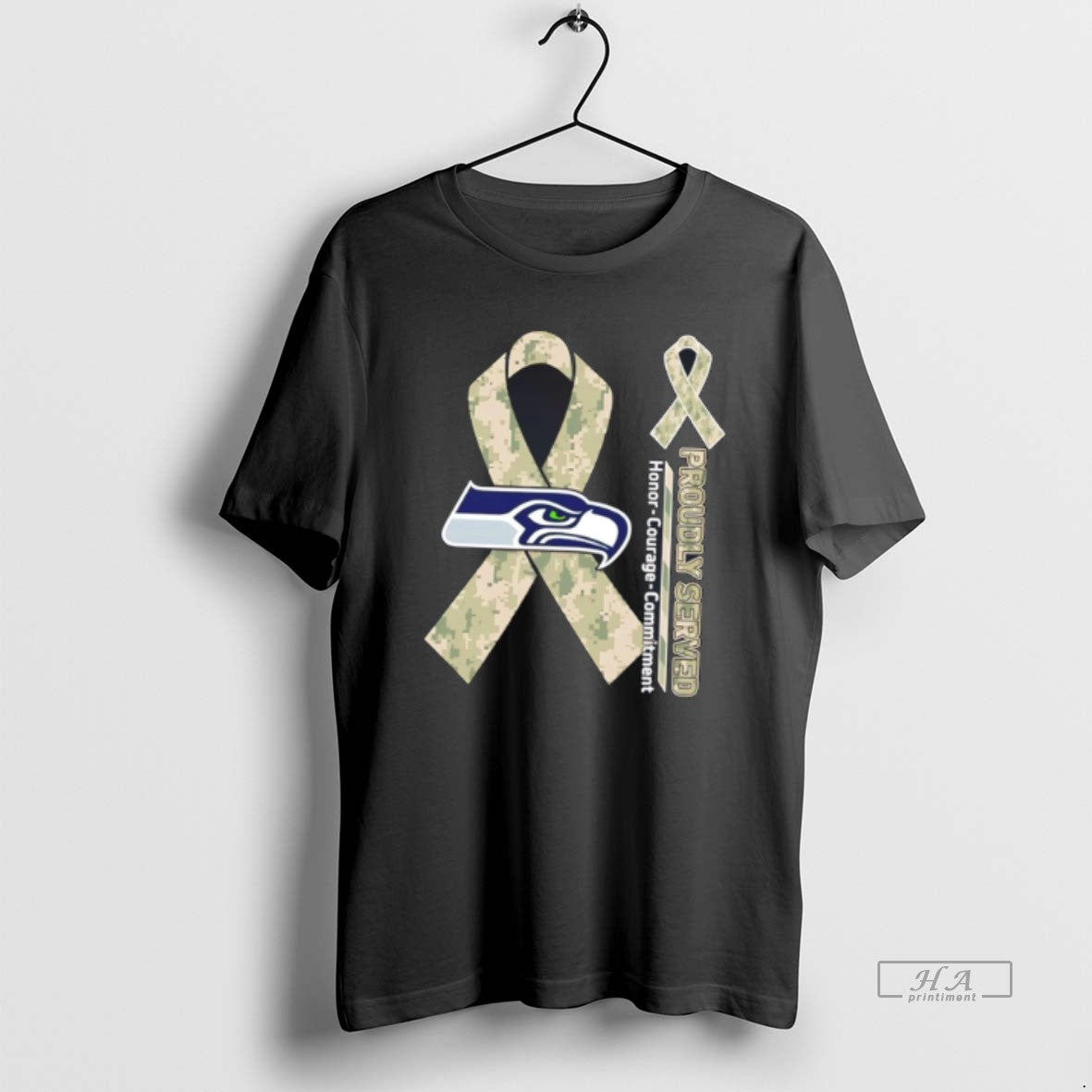 Official Seattle Seahawks Proudly Served Honor Courage Commitment Tee