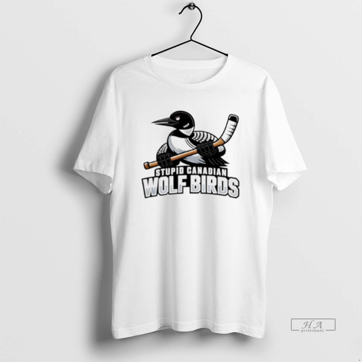 Official Stupid Canadian Wolf Bird Hockey Sport