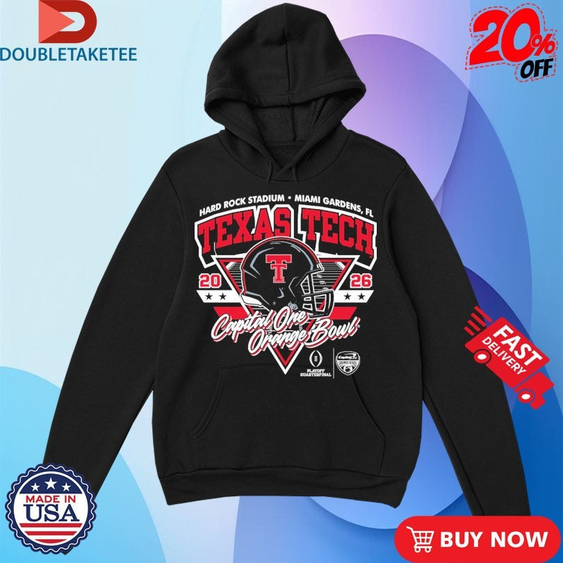 Official Texas Tech Red Raiders Capital One Orange Bowl 2026 College Football Playoff Ocean Drive Helmet Shirts