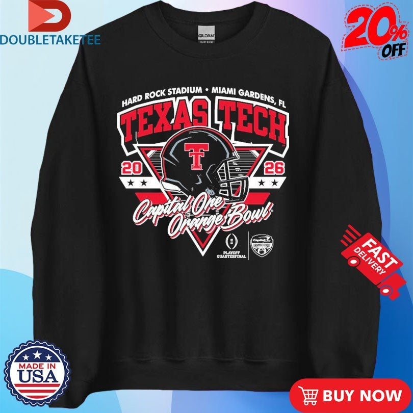 Official Texas Tech Red Raiders Capital One Orange Bowl 2026 College Football Playoff Ocean Drive Helmet Shirts