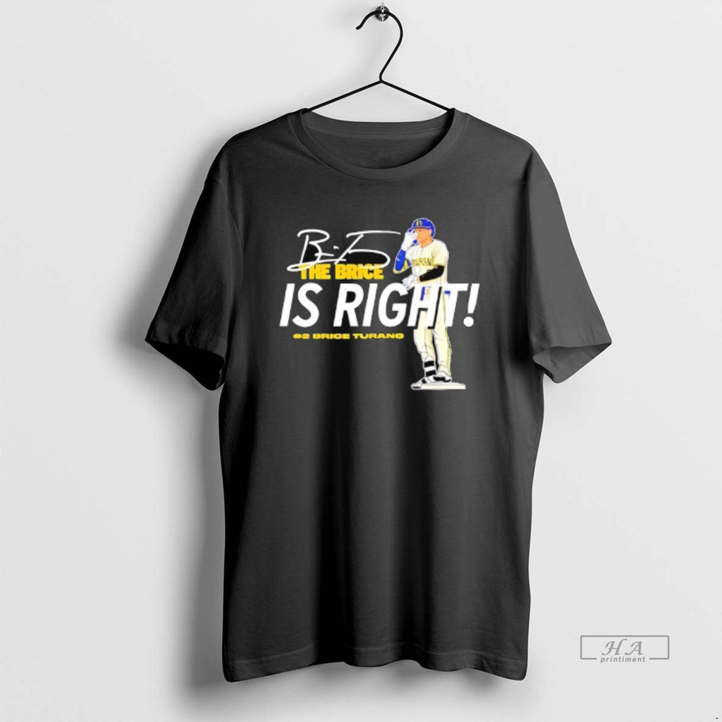Official The Brice Is Right Milwaukee Brewers Baseball Hash 2 Brice Turang Signature