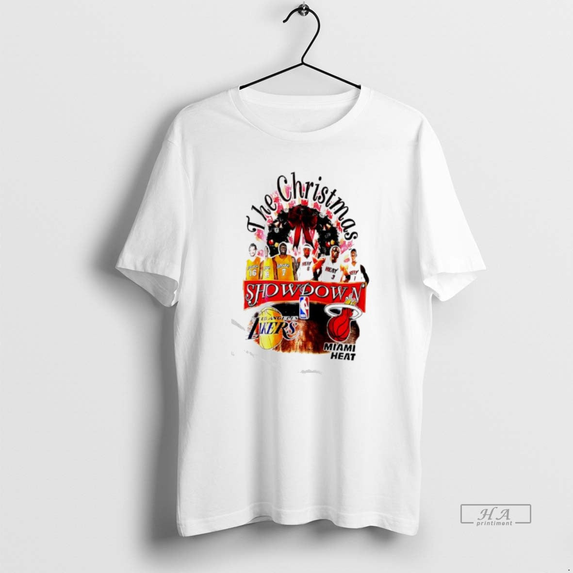 Official The Christmas Showdown Los Angeles Lakers And Miami Heat Basketball Teams Graphic