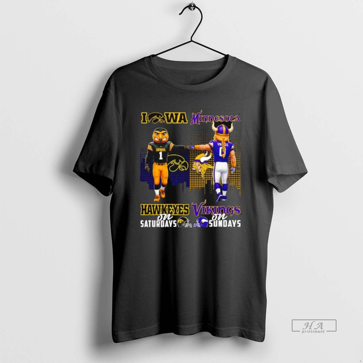Official The Iowa Hawkeyes On Saturdays And Minnesota Vikings On Sundays Mascots Logos