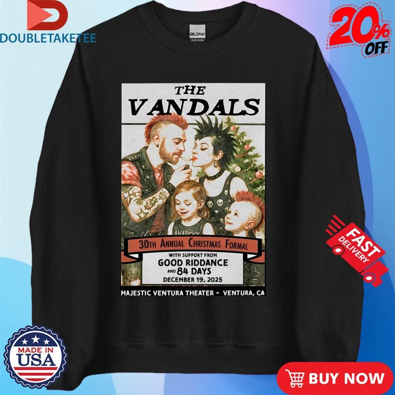Official The Vandals December 19 2025 Majestic Ventura Theater in Ventura CA Shirts Unisex , , , Long Sleeve Tee