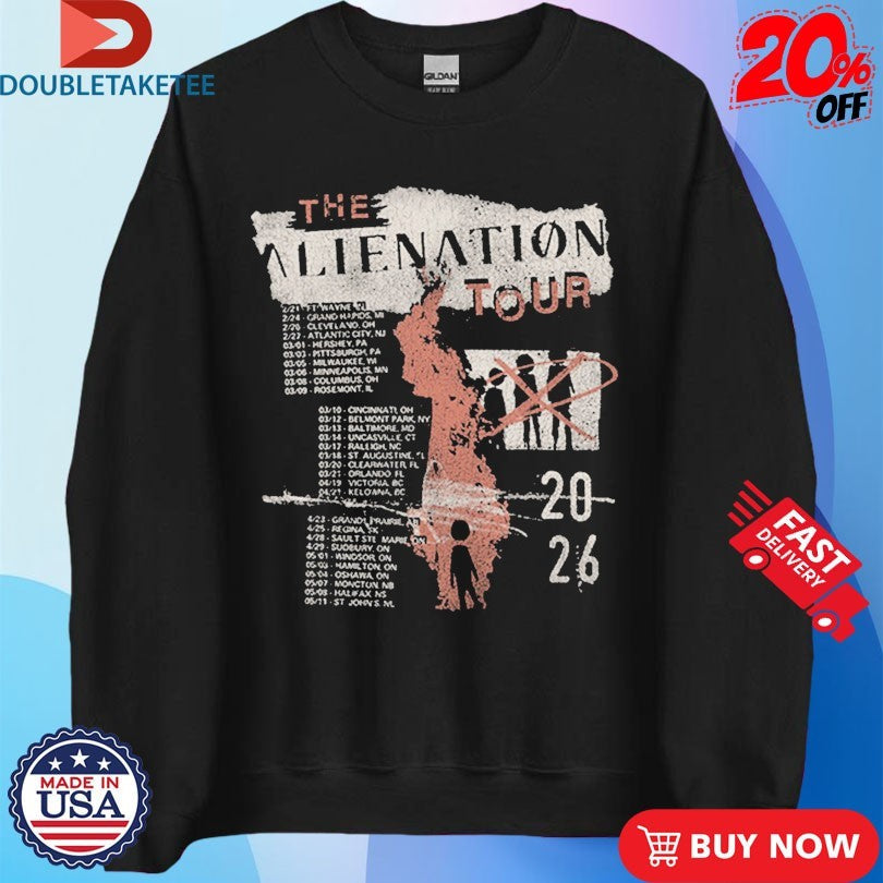 Official Three Days Grace 2026 The Alienation Tour Dates Shirts Unisex , , , Long Sleeve Tee