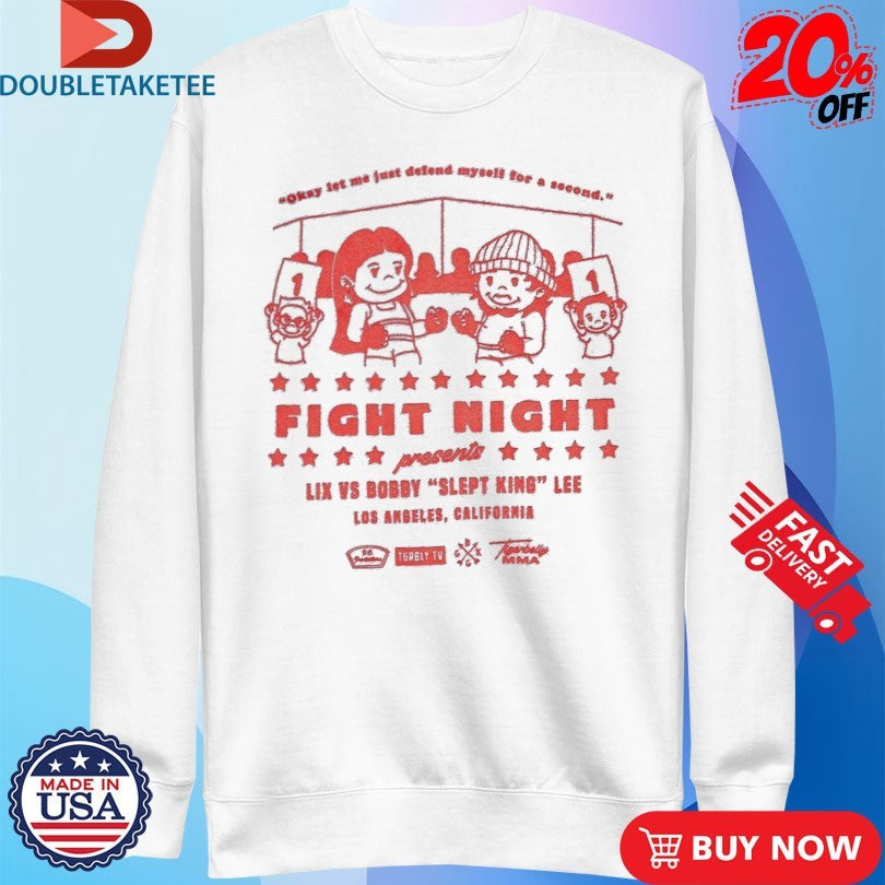 Official Tigerbelly Fight Night Lix Vs Bobby Slept King Lee Los Angeles California Shirts Unisex , , , Long Sleeve Tee