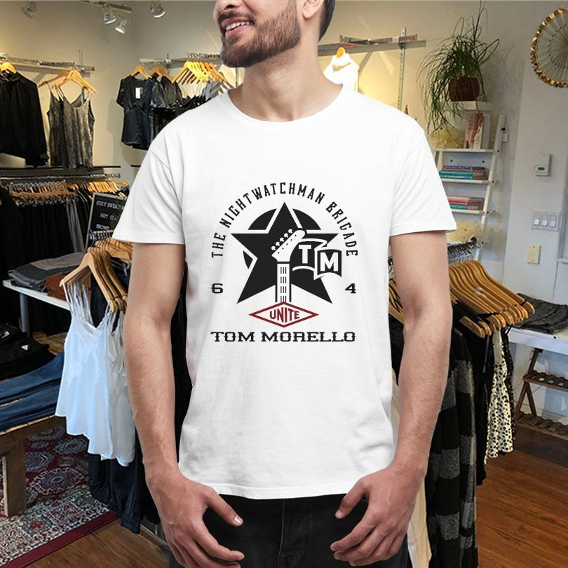 Official Tom Morello The Nightwatchman Brigade Unite Star Guitar Shirts Unisex , , , Long Sleeve Tee