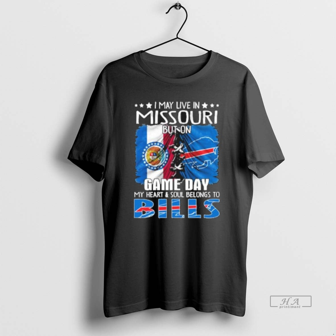 Official Trending Shirt I May Live In Missouri But On Gameday My Heart And Soul