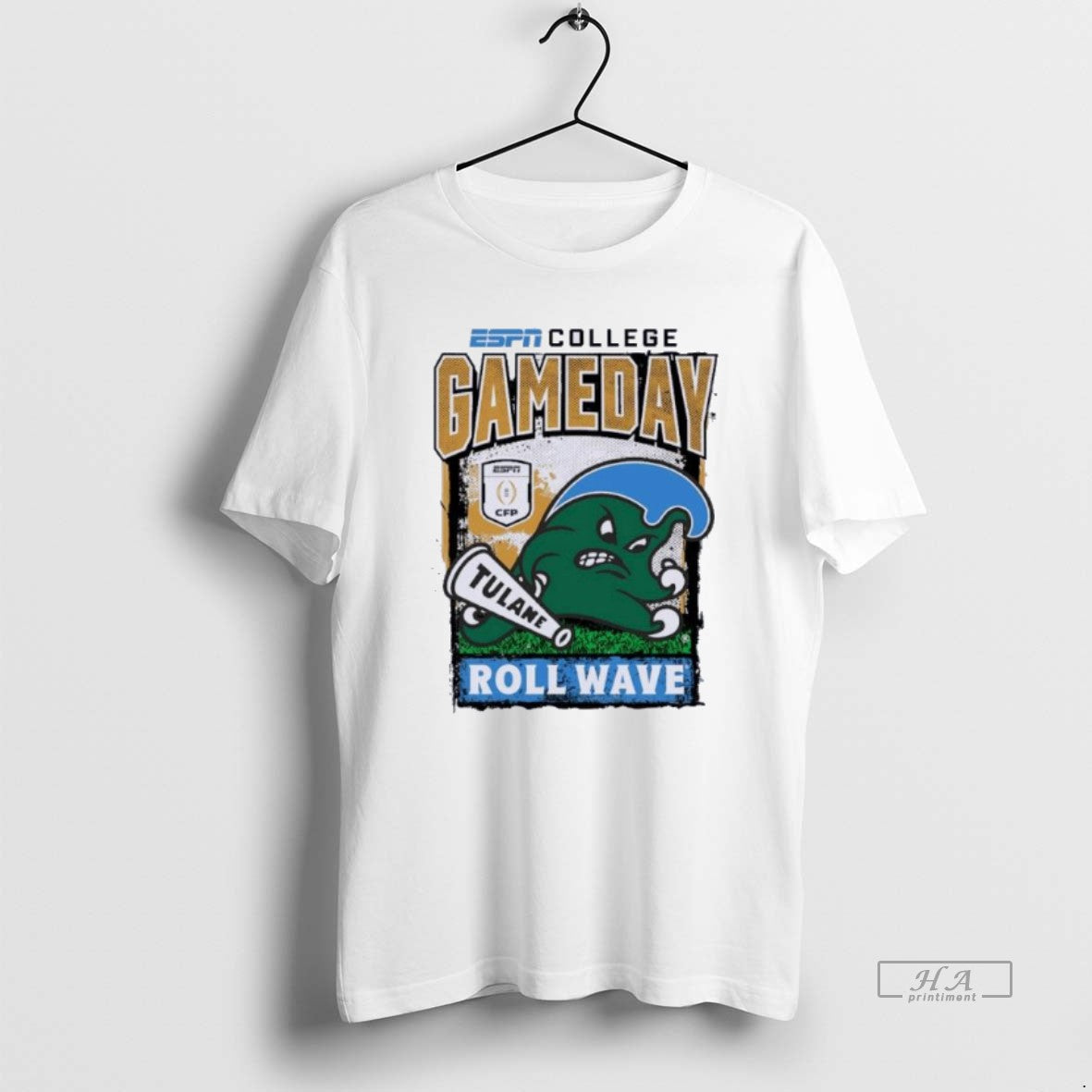 Official Tulane Green Wave Cfp Gameday 1st Round Mascot Roll Wave