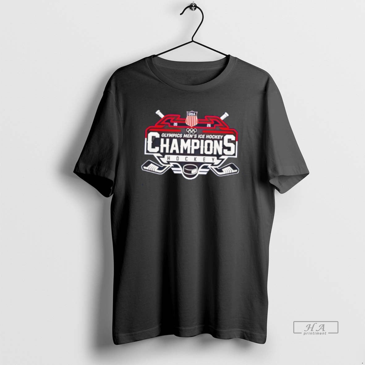 Official Usa 2026 Olympics Ice Hockey Champions Logo Tee